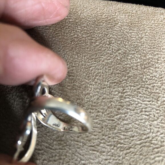 Stunning vintage Sterling.925 Italy Modernist Swirl abstract ring band Sz 6 - Picture 4 of 6